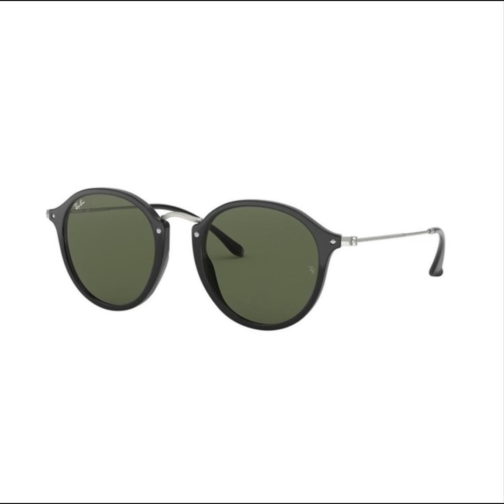 Rayban round fleck sunglasses black/silver NWT